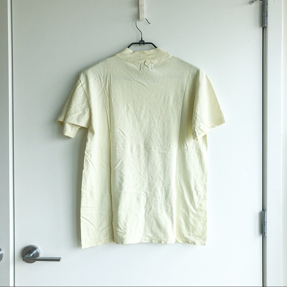 Vintage pastel yellow single stitch mock neck tee - Picture 2 of 3